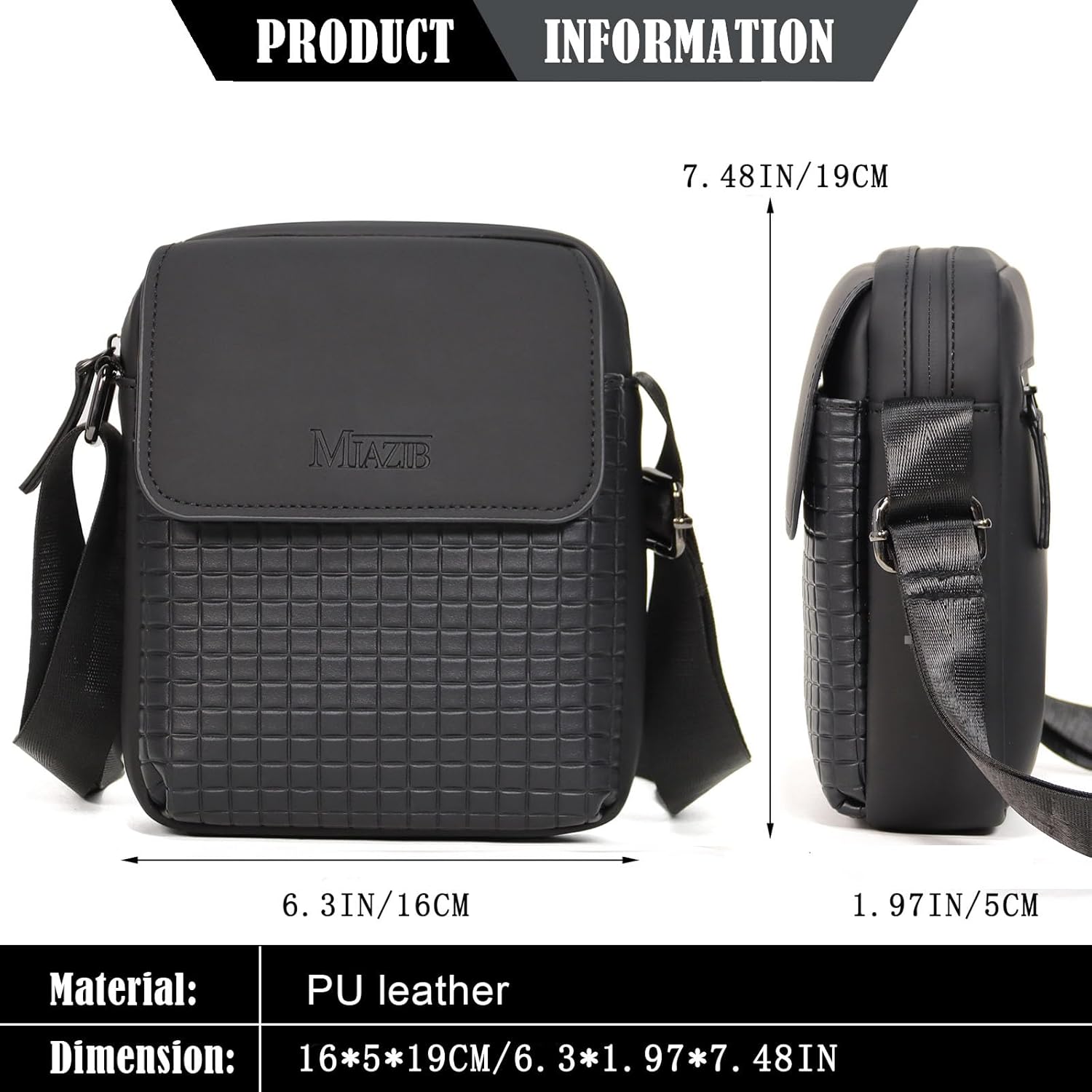 Shoulder Bag for Men Leather Man Bag Man Purse Crossbody Bags for Men Handbag Bag Messenger Satchel Travel bag - Image 5