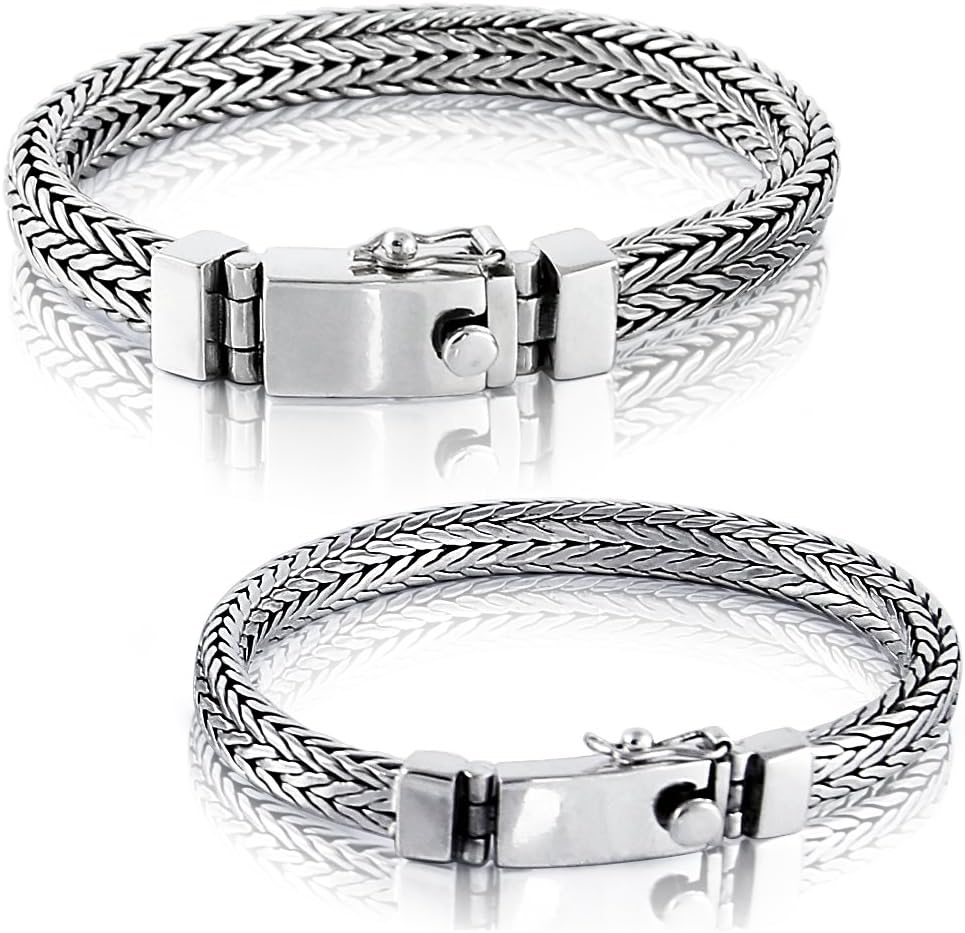 VY JEWELRY Solid 925 Sterling Silver Small or Big Style Men Bracelet - Size range 7 to 10 inches