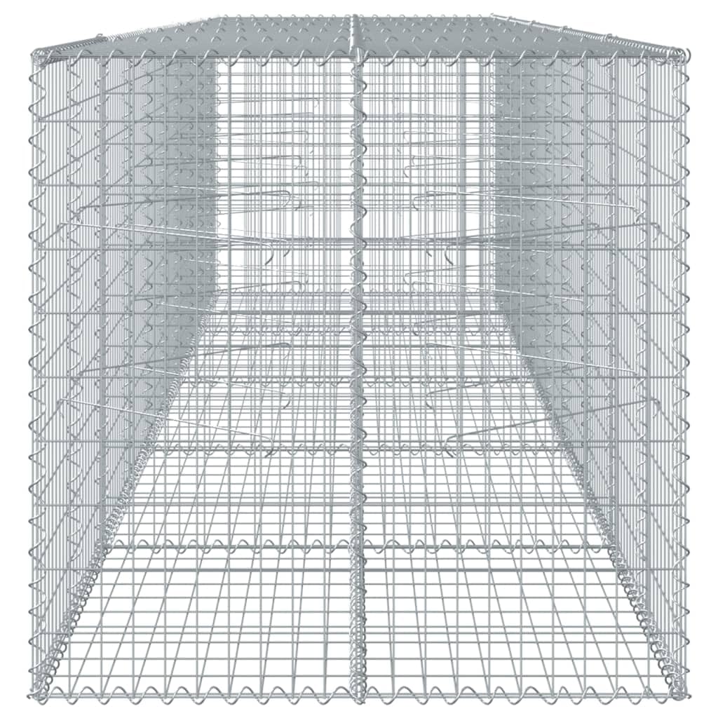 Gabione mit Deckel Gabione Steingabionen Steinkorb Gabionen Wand Drahtkorb Draht Mauer 500x100x100 cm Verzinktes Eisen