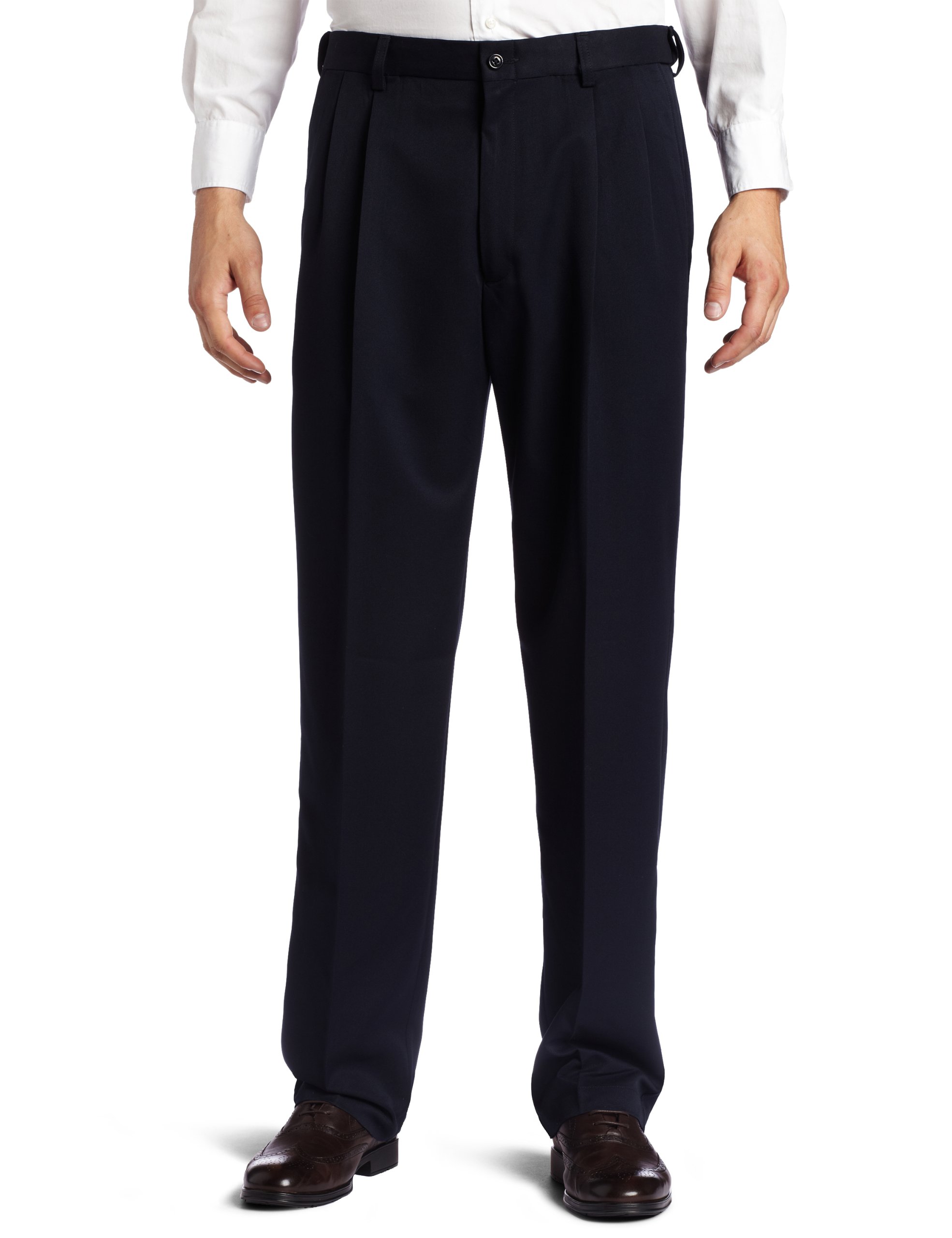 Haggar Men's Cool 18 Hidden Expandable Waist Pleat Front Pant-Regular and Big & Tall Sizes