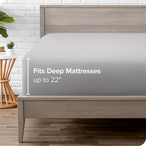 Miniatura 5 de Bare Home Sábana bajera de bolsillo extra profundo microfibra 1800 de alta calidad ultra suave sin arrugas sábana bajera de bolsillo profundo Cal