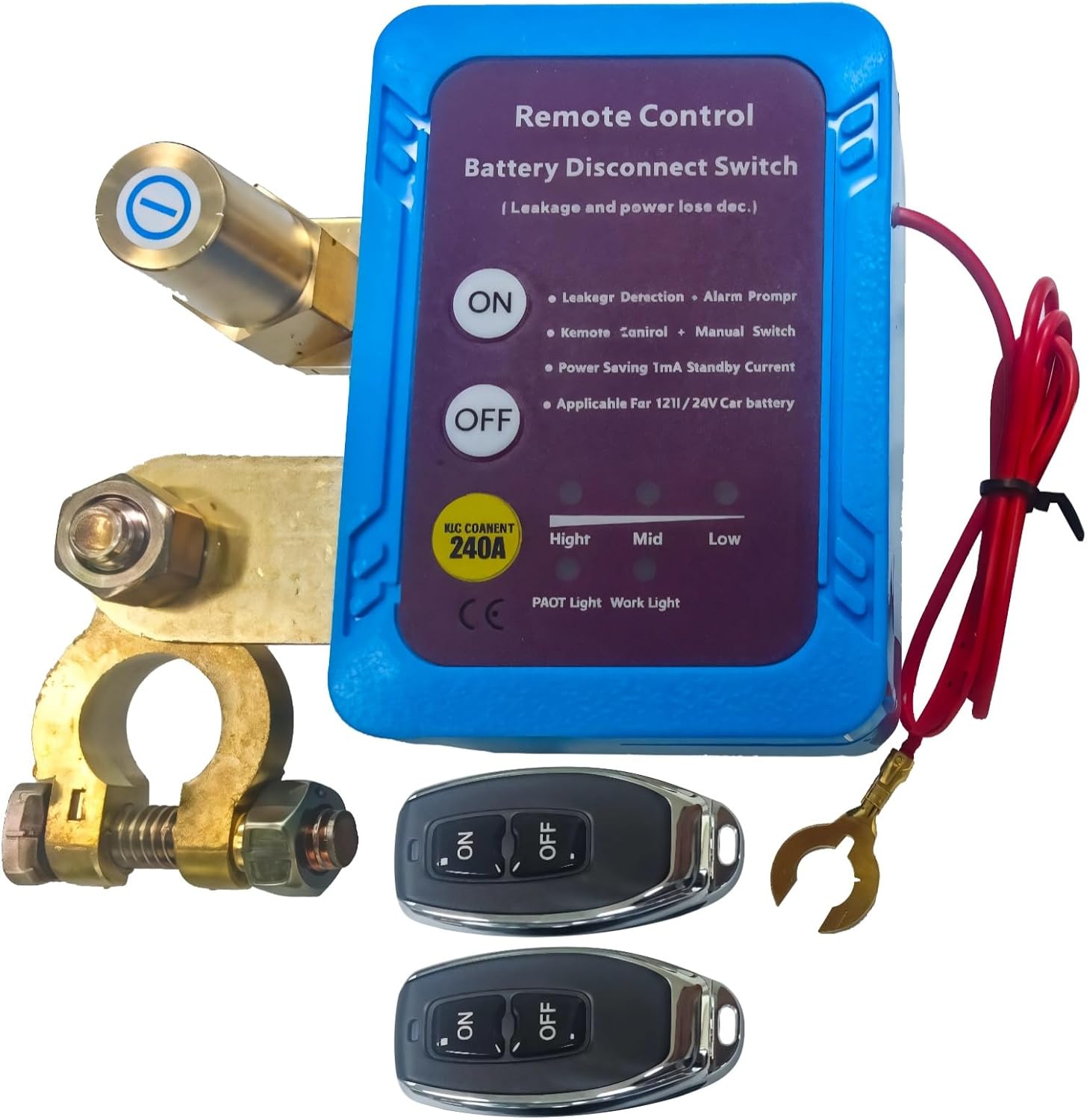 Magnetic Start 12V/24V Disconnect Switch Car Battery Remote Kill, Automatic Ce Certified, For Cars, Trucks, Atvs, Motorcycles, Rvs, And More