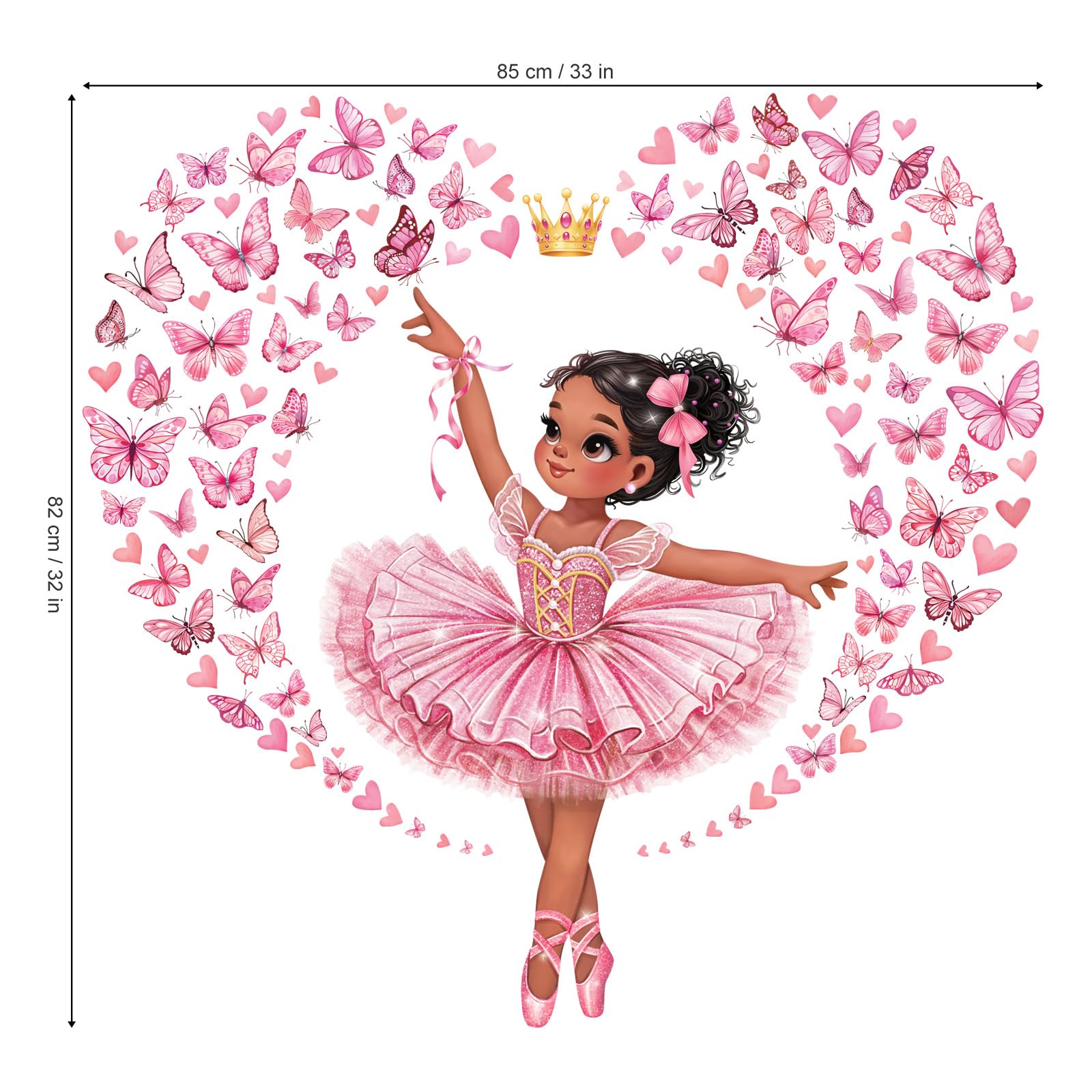 Decalmile Stickers Muraux Danseuse Ballerine Rose Autocollant