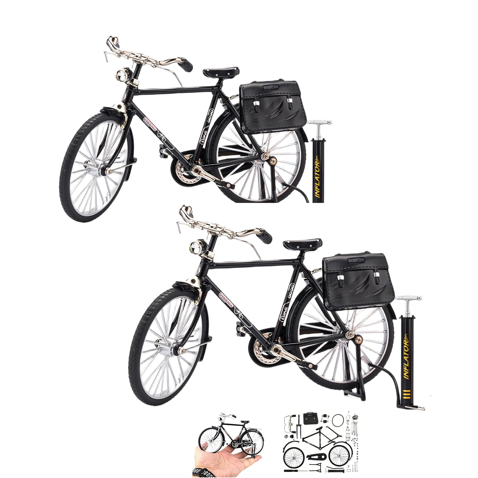 UMESEE 3D Metal Puzzles Toy Bike for Teenagers and Adults, Simulation Mini Bicycle Model Scale Kit, 3D Bicycle Model Building Kit, DIY Craft Kits 3D Puzzles for Beginners (2pcs Black)