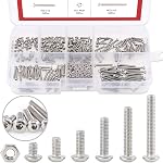 Hilitchi 180-Piece [M2] Stainless Steel Hex Socket Button Head Cap Bolts Screws Nuts Assortment Kit (M2)