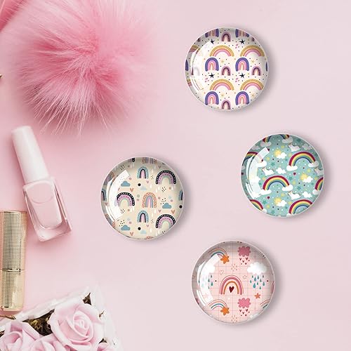 Miniatura 5 de 12 imanes de cristal fuertes para refrigerador, diseño de arco iris para nevera, imanes de pizarra blanca, imán de gabinete para el hogar, cocina,