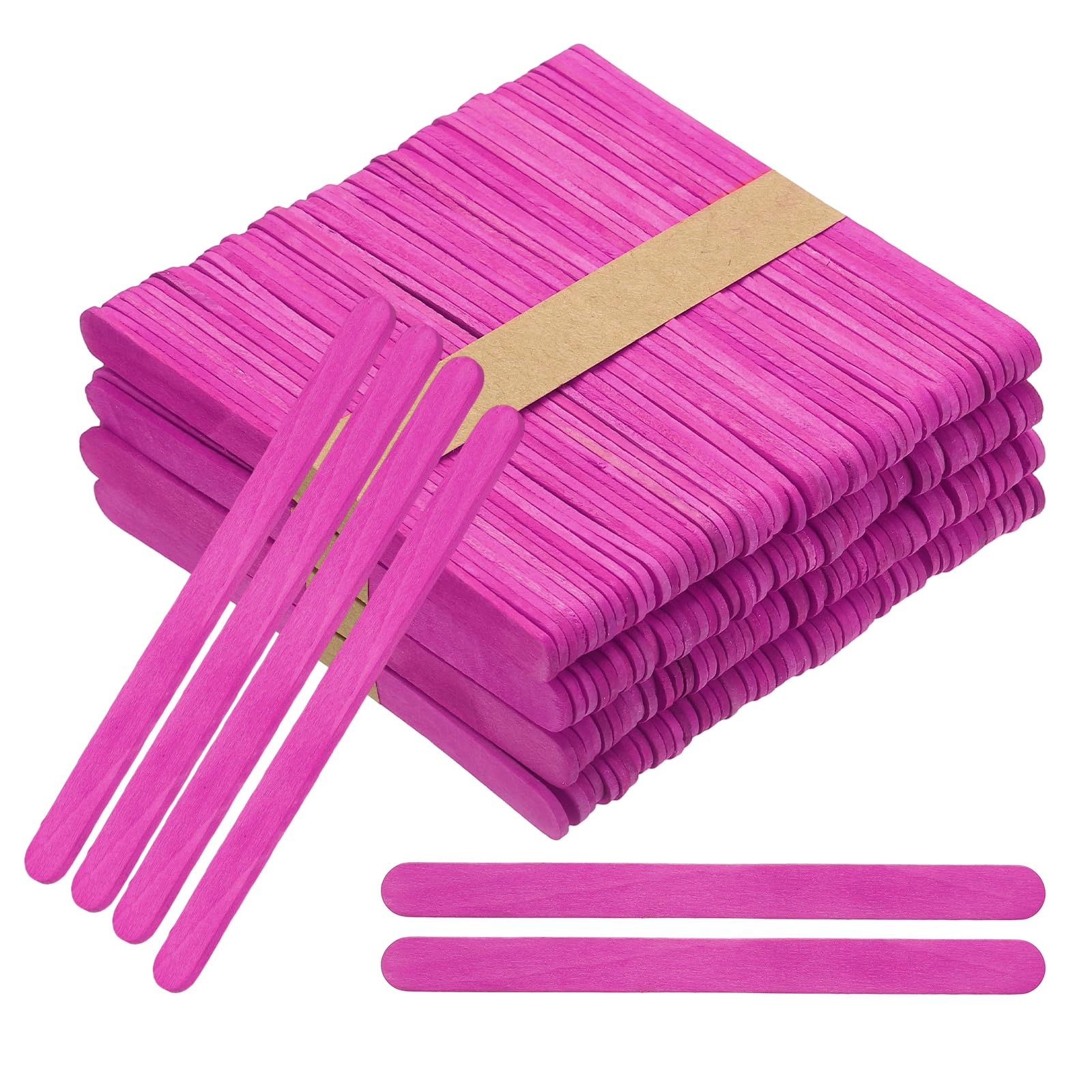 PATIKIL 114x10 mm 200 Pack Craft Sticks, 4.5 Inch Wood Sticks for Crafts Ice Cream DIY Home Art Projects Creative Designs Education, Rose