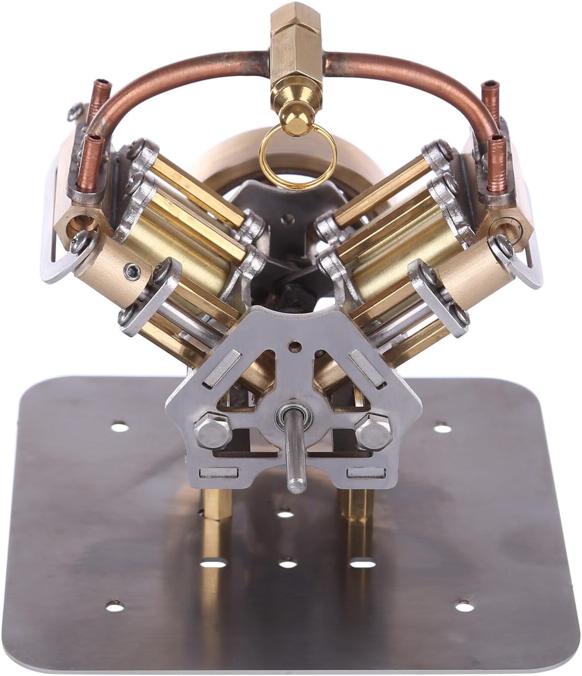 Metal Steam Engine Model Kit, Mini V4-Steam Engine Miniature Steam Engine Model Without Boiler, Science Physical Experiment Toys Gift for Youth Adults - 3.5 x 3.3 x 2.7inch