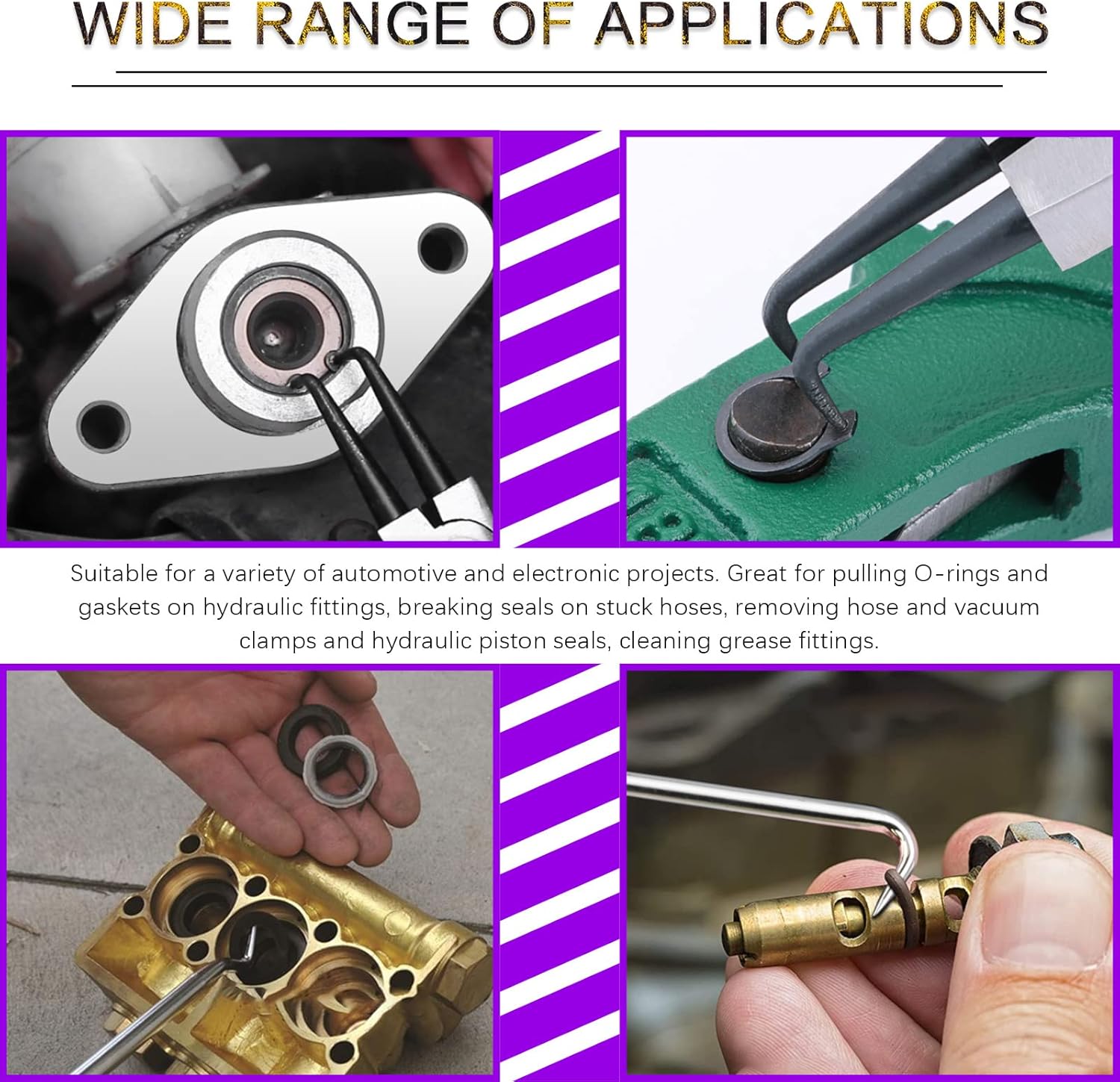 Swpeet 13-Inch Snap Ring Pliers with Pick and Hook Tool Set, Heavy Duty Internal/External Circlip Oil Seal Set, Perfect for Ring Remover Retaining