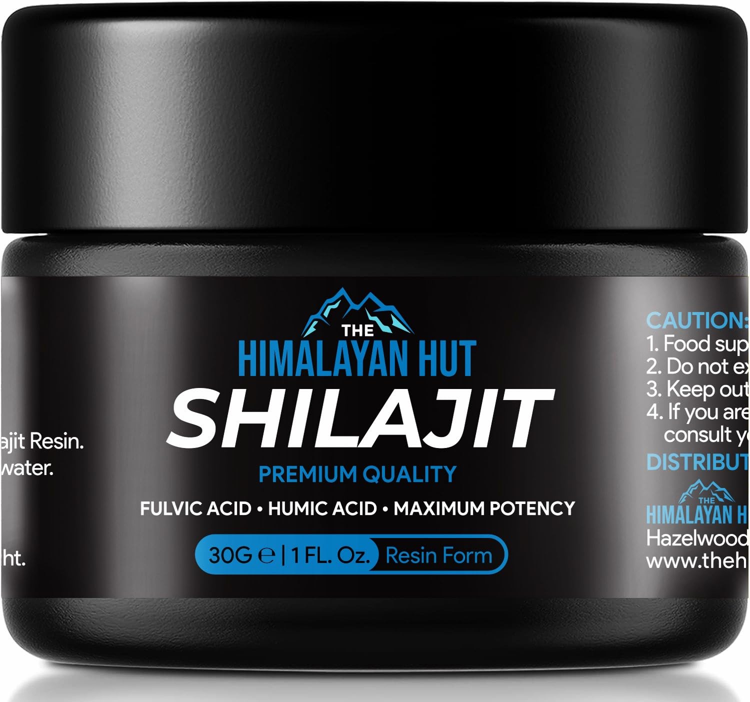 The Himalayan Hut Shilajit Resin, 30g, Pure High Potency Vitality and Immune System Booster, Liquid Natural Vegan Friendly Minerals Rich in Fulvic and Humic Acid, Lab Tested Purity