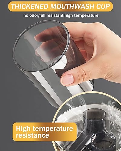 Miniatura 4 de WAYCOM Dispensador de pasta de dientes, accesorios de baño, 2 tazas soporte para cepillo de dientes montado en la pared, decoración de baño para