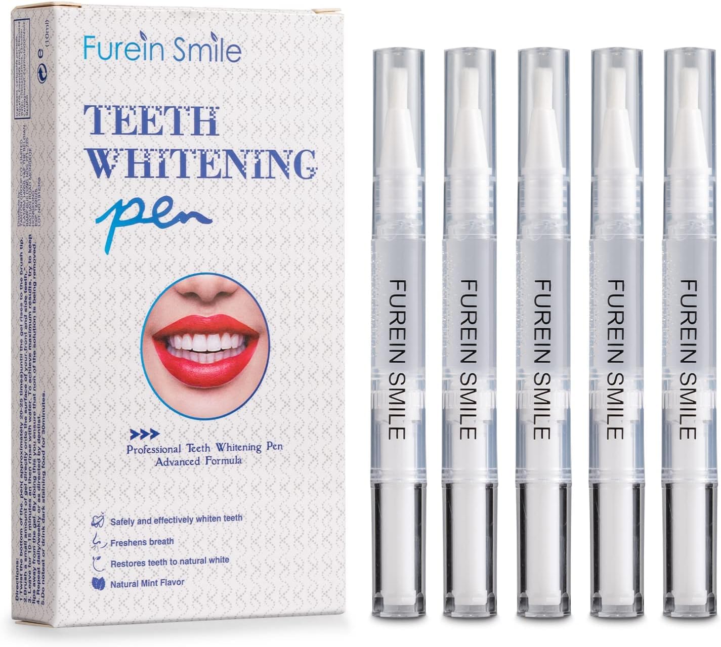Teeth Whitening Pen 5 Pens 50+ Whitening Treatments -Removes Years of Stains 35% Carbamide Peroxide Tooth Whitener Brush Gel Pen