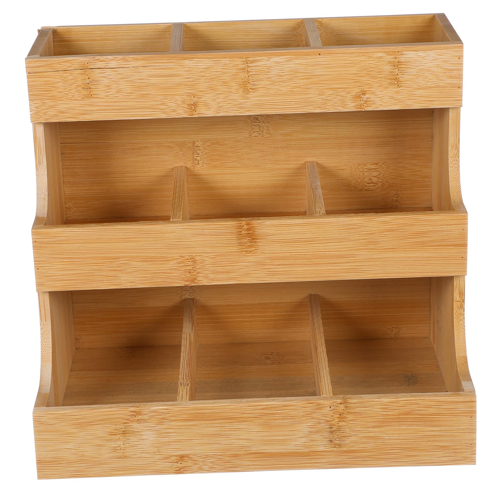 Cabilock Office Wooden Tea Bags Organizer Rack Coffee and Sugar Pack Storage Shelf Simple Design for Efficient Tea Bag Holding for Kitchen and Office Use