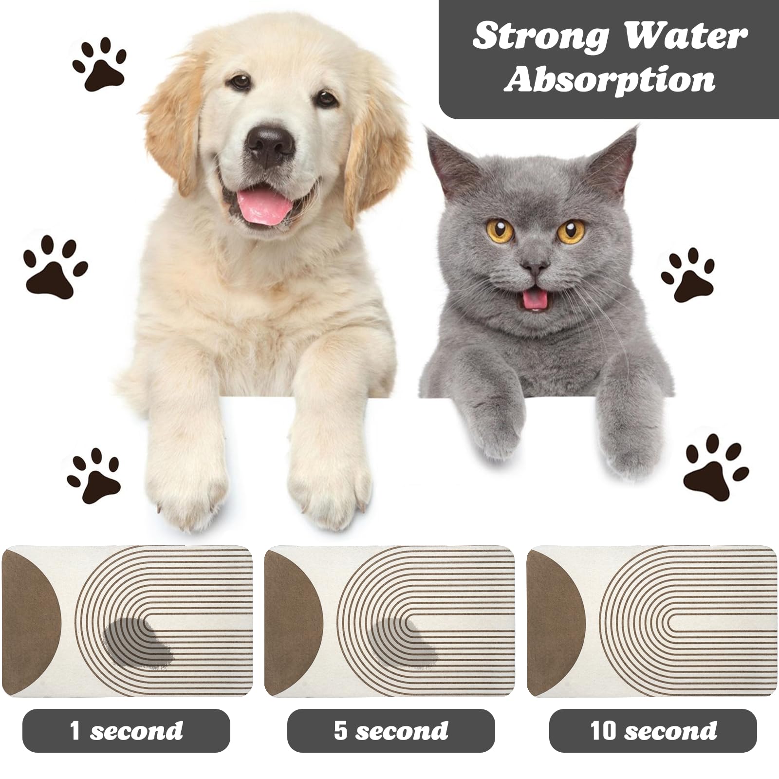 Bohemia Waterproof Pet Feeding Mats - Dog Cat Bowl Mats, Absorbent, 12 * 20 inch