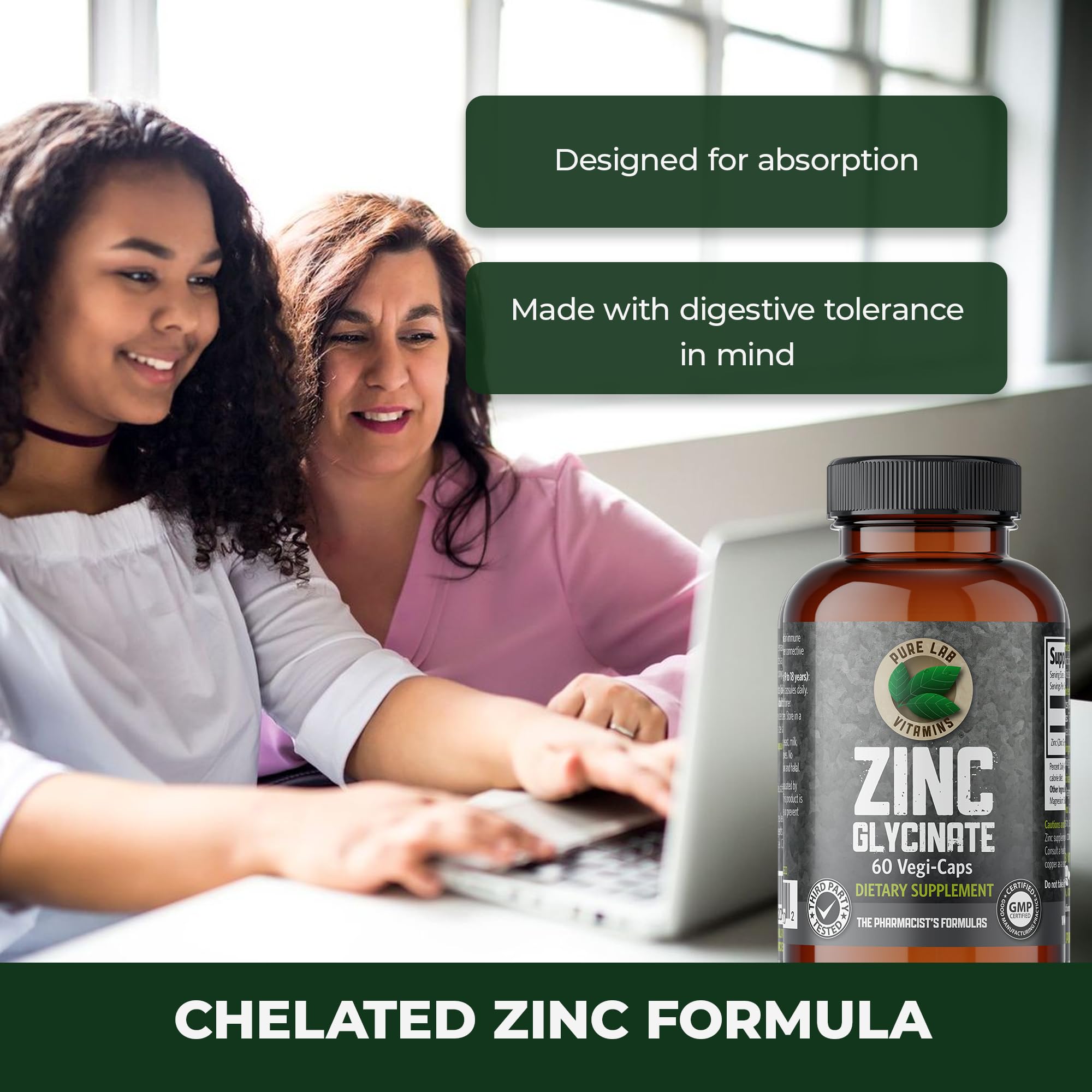 Pure Lab Vitamins Zinc Glycinate – 60 Vegi-caps — Amazon image 5
