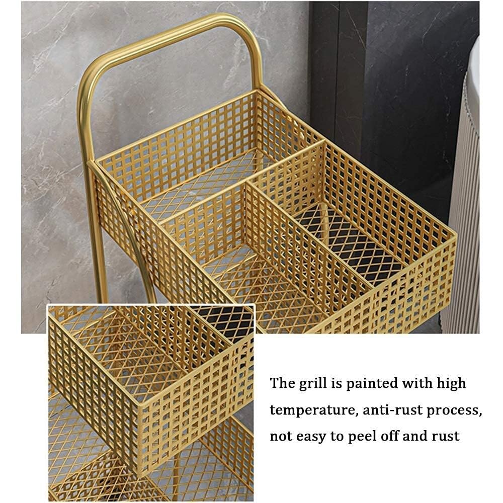 EKNITEY Carrello Portaoggetti A 3 Ripiani In Metallo Con Ruote – Per Cucina, Bagno, Lavanderia – Facile Montaggio, Nero