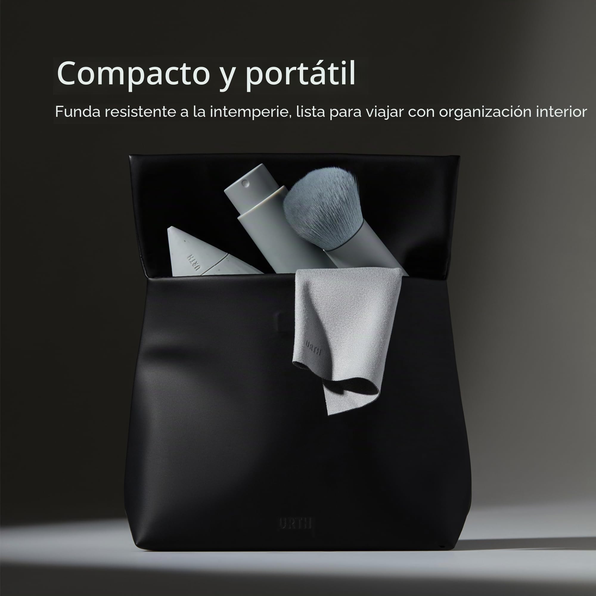 Kit de Limpieza 4-en-1 Urth para Cámara y Lentes — Contiene Spray para Cristales Ópticos, Soplador de Aire, Cepillo de Polvo y Paño de Microfibra - Ideal para Reflex, Laptop y Gafas