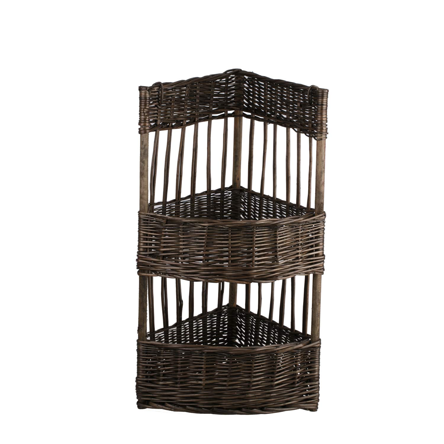 e-wicker24 Chariot, huche à pain, présentoir pour baguettes ou pain long,corbeille baguette en osier-triangle