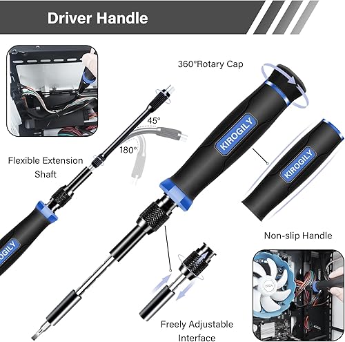 Miniatura 9 de Juego de destornilladores, juego de destornilladores de precisión 154 en 1, destornillador pequeño, mini kit de herramientas de reparación magnética