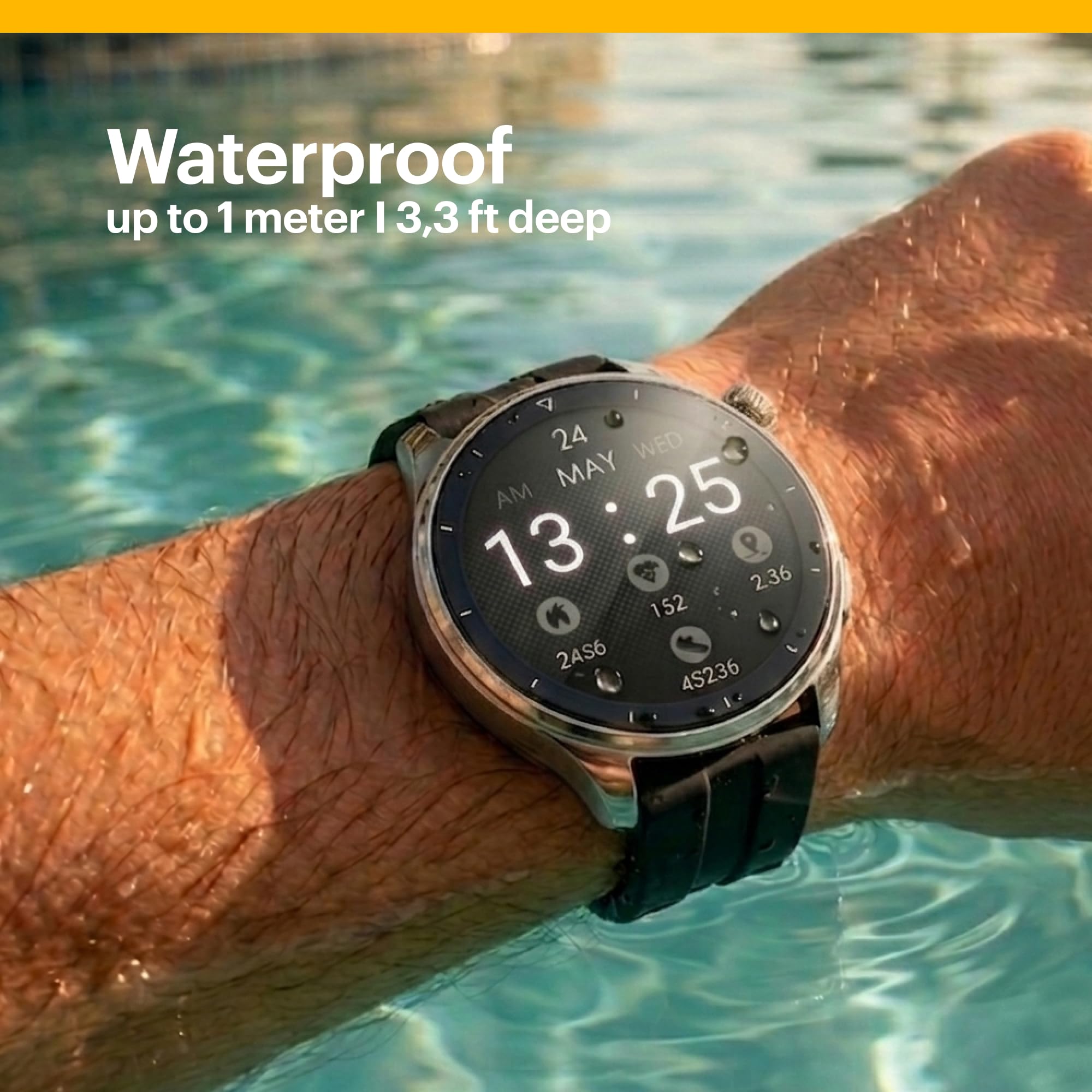 Kodak SW-7202 - Reloj Inteligente - Pantalla HD de 37 mm - Llamadas Bluetooth y Asistente de Voz - SpO2, frecuencia cardíaca, estrés, más de 100 Deportes, GPS - Duración de la batería 5 días - Carga