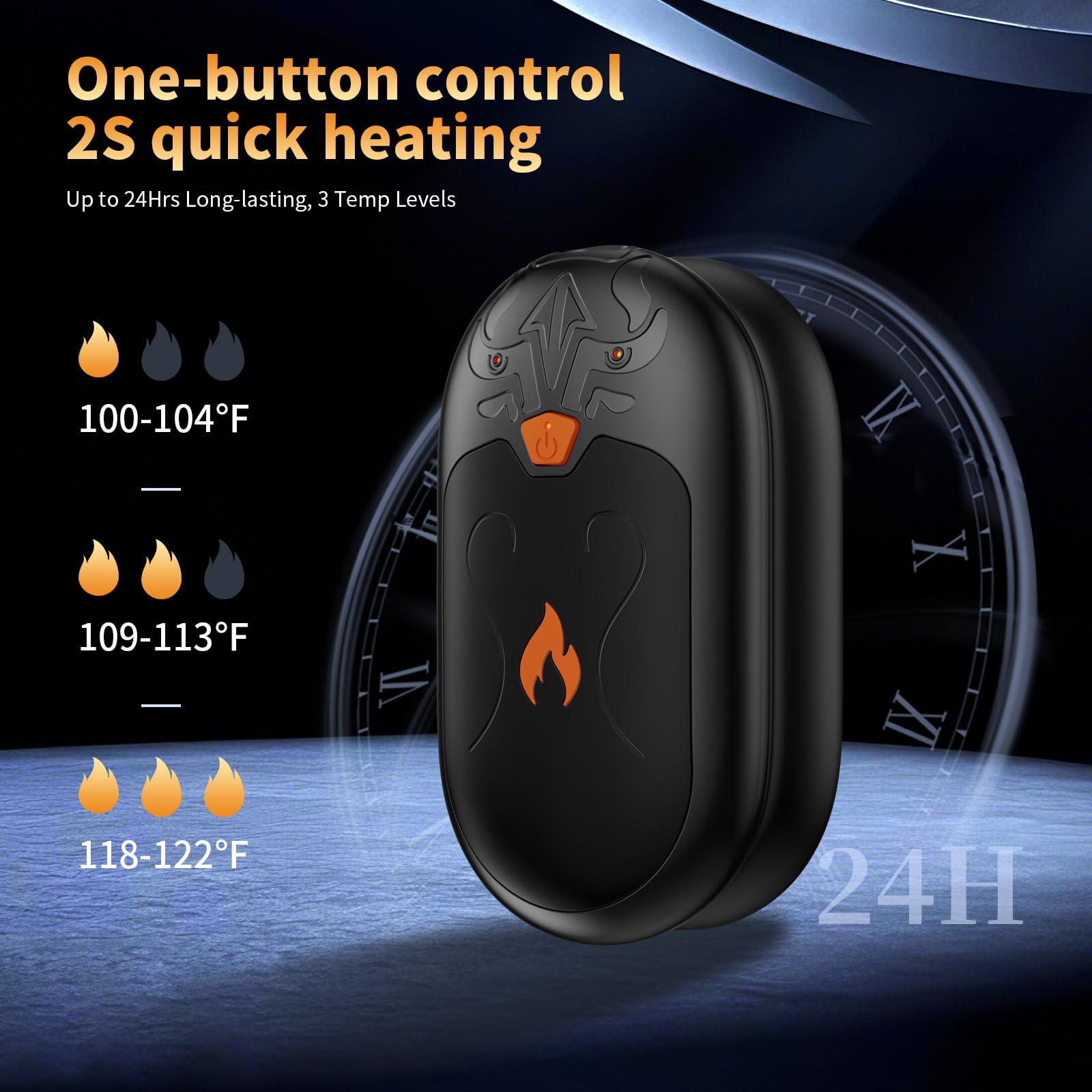 Calentadores de manos recargables, 2 unidades, calentadores de manos eléctricos de 24 horas de largo, calentadores de manos portátiles magnéticos con 3 ajustes de calor, regalos para hombres, mujeres,