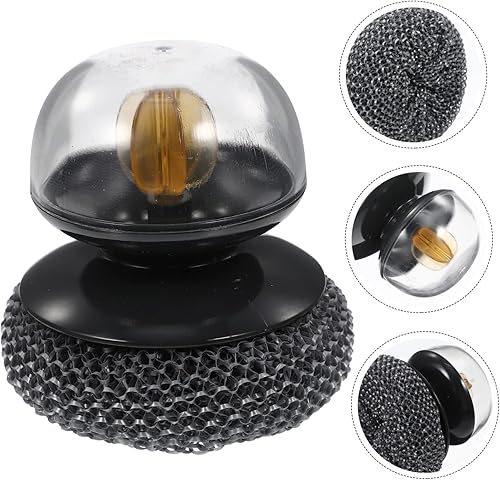 Miniatura 4 de Cepillo de limpieza de alambre Juego de comedor redondo Depurador de acero inoxidable Herramientas Wok Cepillo para lavar platos Cepillo de limpieza