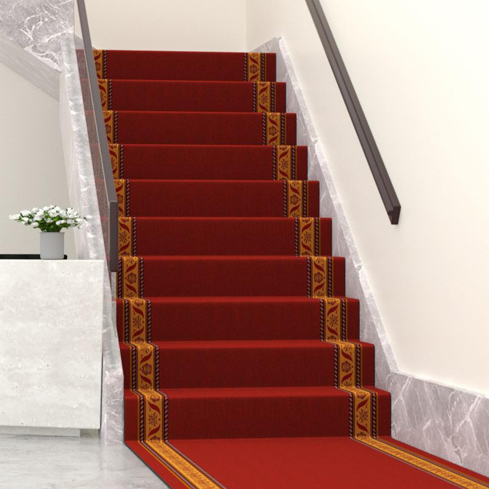 YTBHSHXZ stair treads， Self Adhesive, Indoor Stair for Elderly, Children and Pets(Red,0.9m wide)