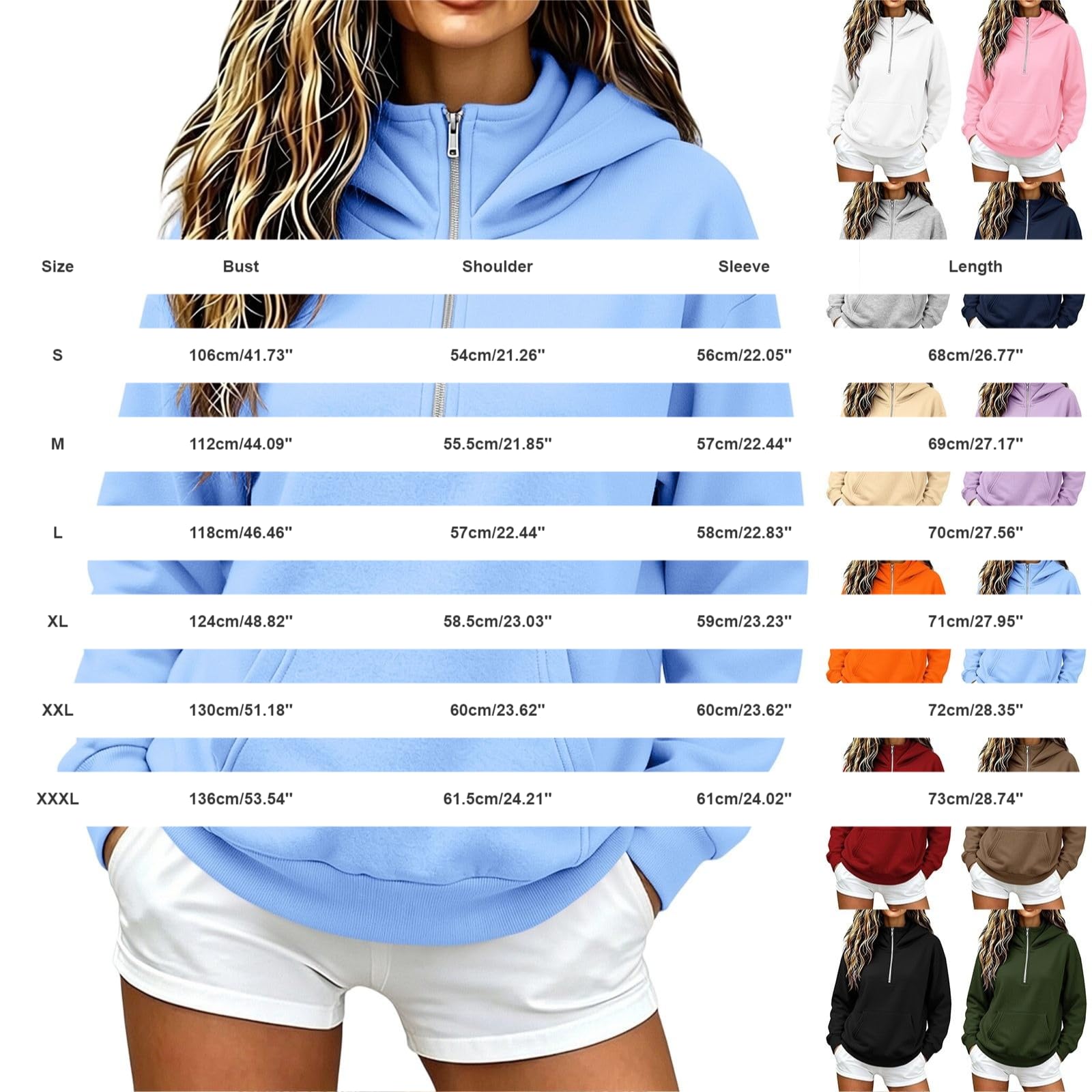 Sudaderas para mujer, sudadera con capucha para mujer, azul, sudadera con capucha negra de gran tamaño