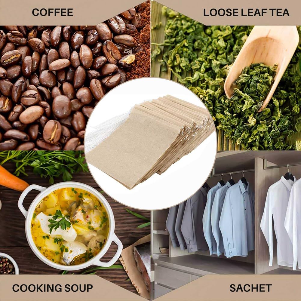 3000 bolsas de filtro de té, bolsa de té de papel desechable con cordón, seguro, fuerte penetración, papel sin blanquear
