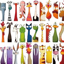 30 Pieces Animal Bookmarks for Kids Funny No Duplicates for Boys and Girls | Book Marks for Children Kids Bookmarks Reusable Bookmarks Funny Bookmark Gifts for Students from Teachers,Reading Incentives
