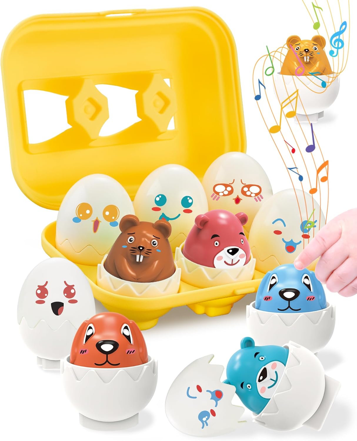 Walenced Easter Egg Toys for Toddlers 1-3, Easter Basket Stuffers for Toddlers 1-3 Prefilled Easter Eggs with Toys Inside, Matching Sensory Eggs Toys, Easter Gifts for 3 Year Old Girls Boys