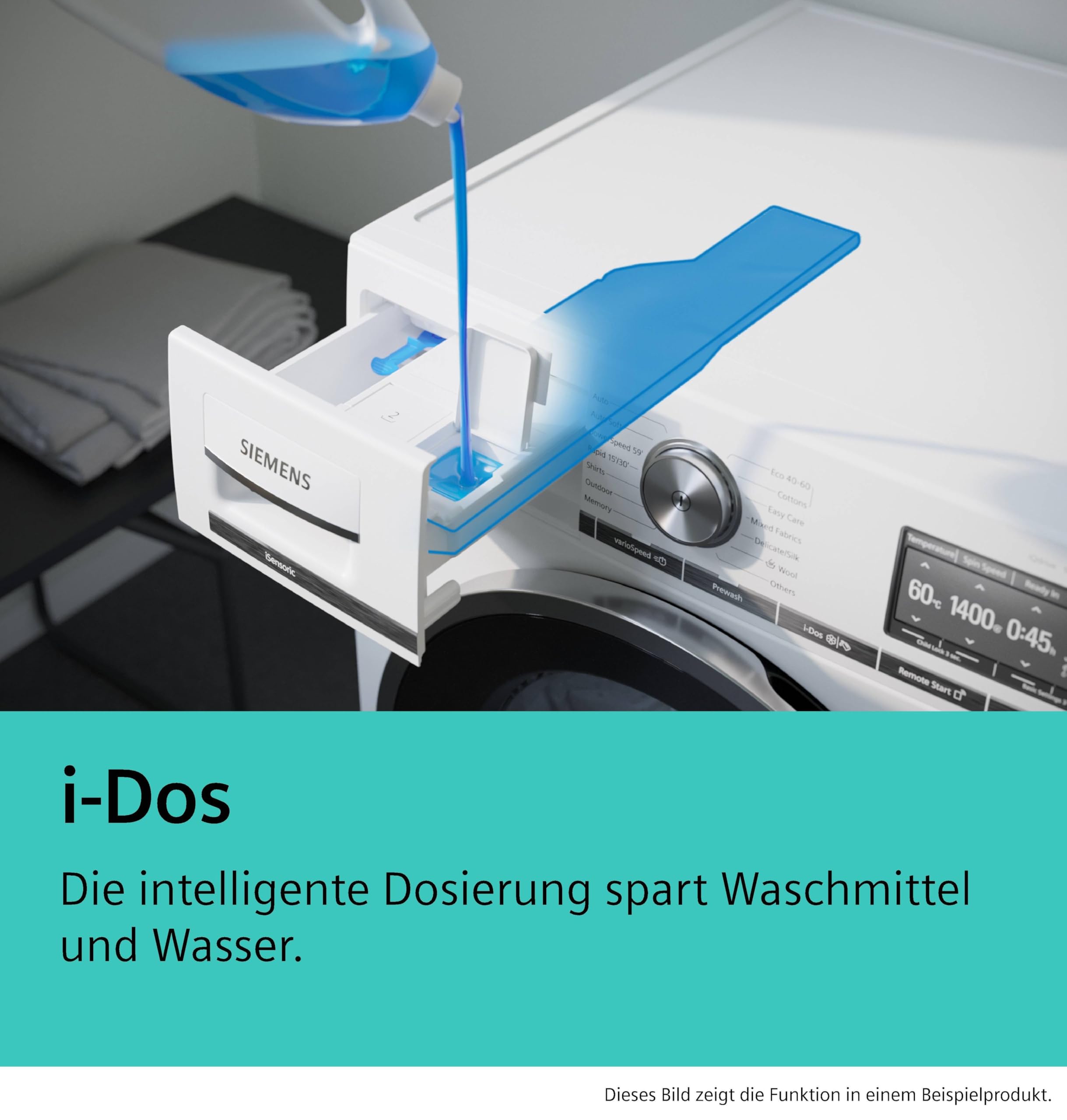 Siemens iQ500 WG44G2F41 Waschmaschine 9 kg 1400 UpM automatische Fleckenentfernung smartFinish varioSpeed i-Dos aquaStop Weiß