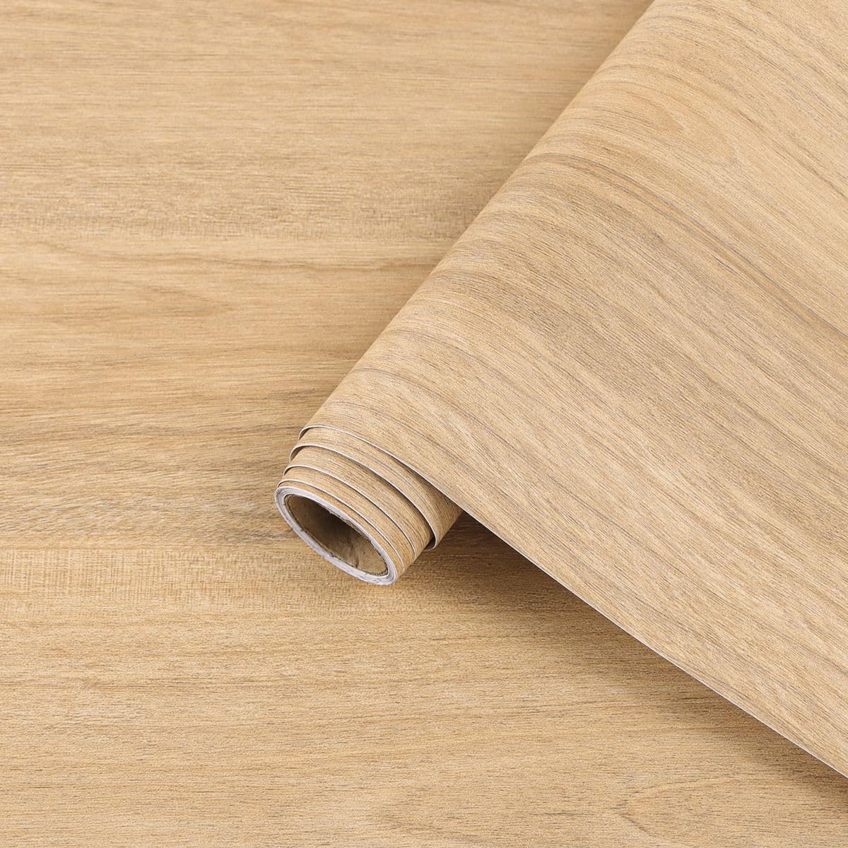 Arthome Papier Peint Adhésif Clair Marron Chêne Bois 40cmx3m Naturel Grain rayé Rustique Amovible Imperméable Vinyle