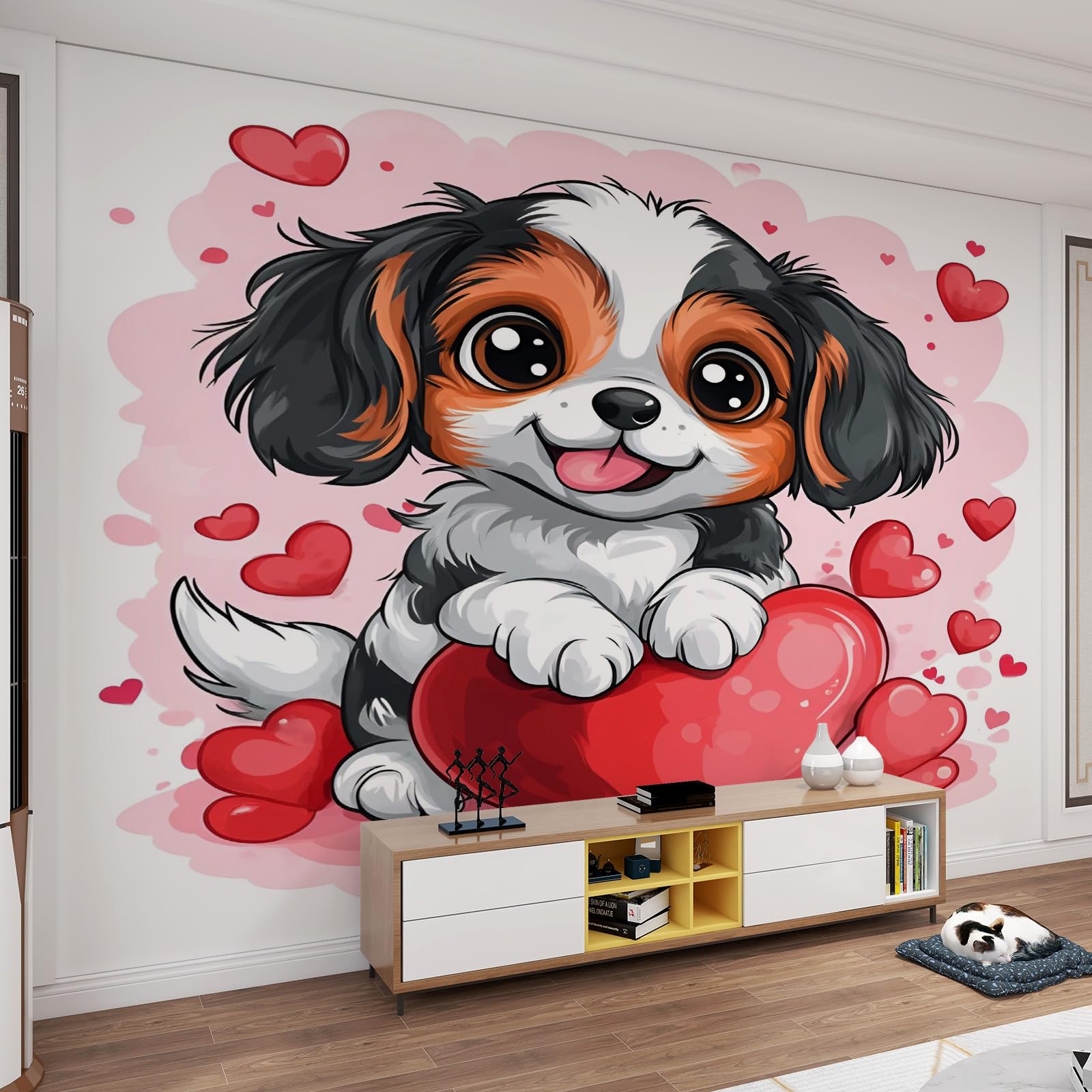 Papier peint chien stickers muraux chambre garçon et fille 200x140