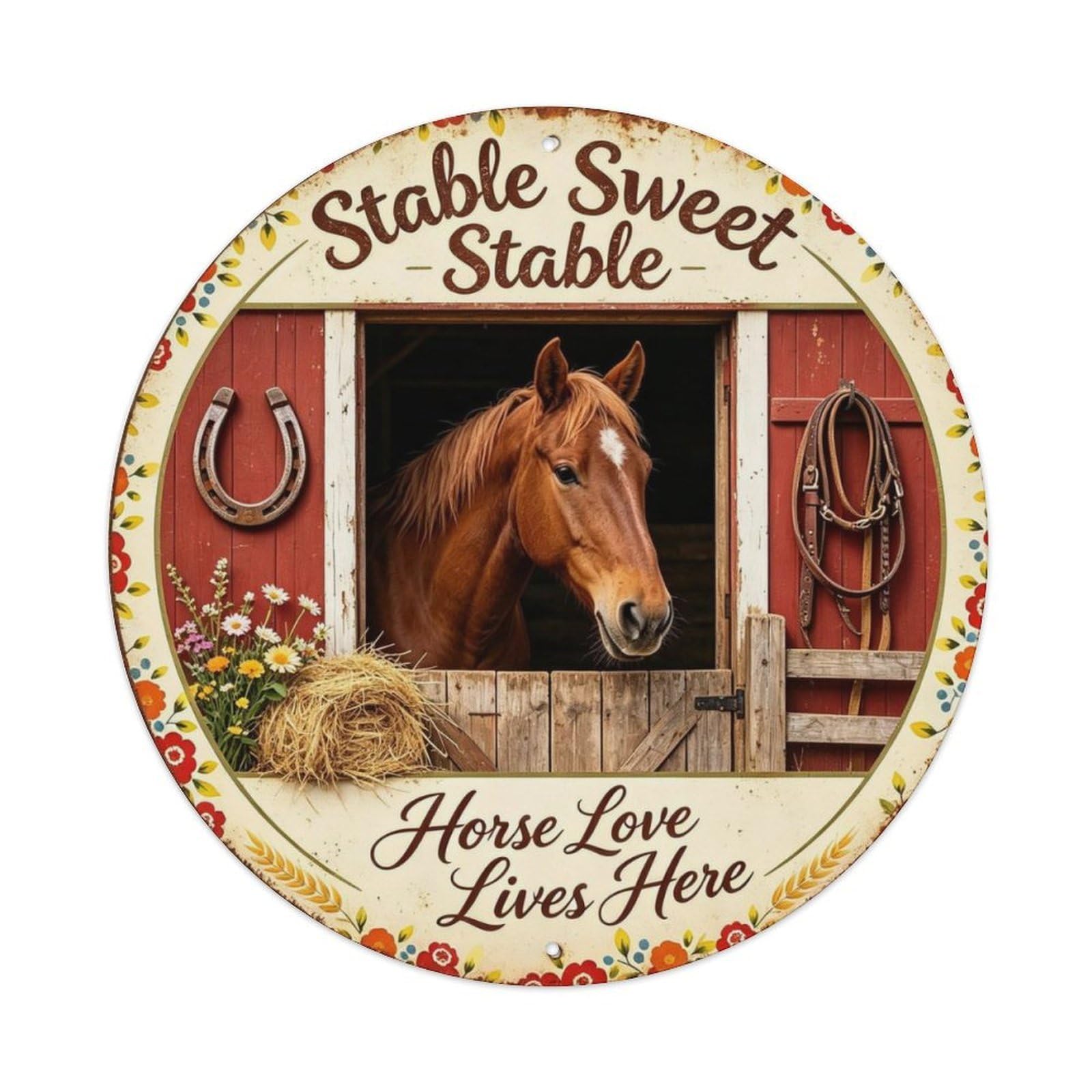 Horse Love Lives Here Metal Tin Sign Plaque
