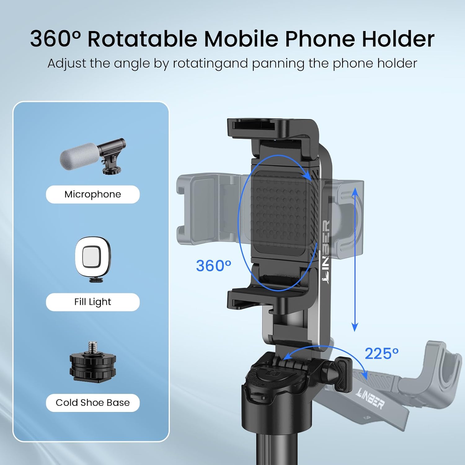 Portable Selfie Stick Tripod with Dual Fill Lights & Bluetooth Remote – 3-in-1 Pocket Size Phone Tripod with 2 Cold Shoe Mounts for iPhone Android – Mini Video Stand for Live Streaming