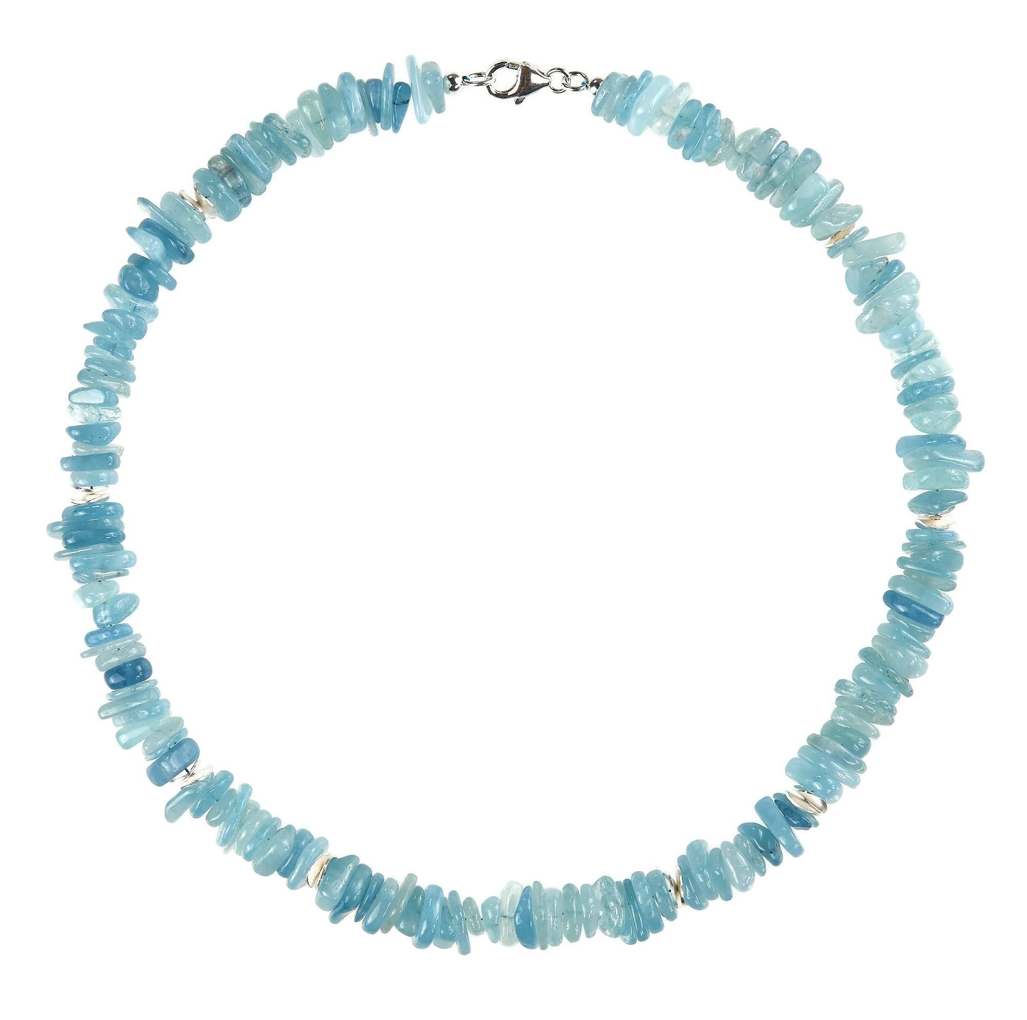 Aquamarin Kette 925 Silber blaue Halskette Edelstein