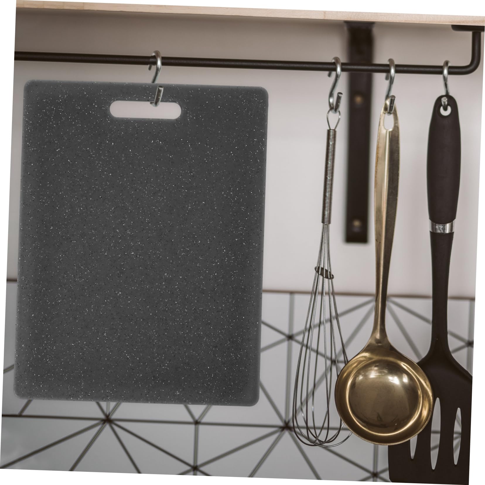 Taglieri da Cucina in Plastica Rigidi Nero 3 Pezzi Tagliere Antiscivolo per Frutta Verdure e Carne Utensili da Cucina Resistenti e Riutilizzabili