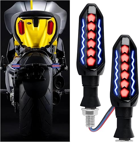 2 luces LED de giro para motocicleta, intermitentes de flujo fresco, luces universales de 12 V, señal de giro secuencial para motocicleta scooter
