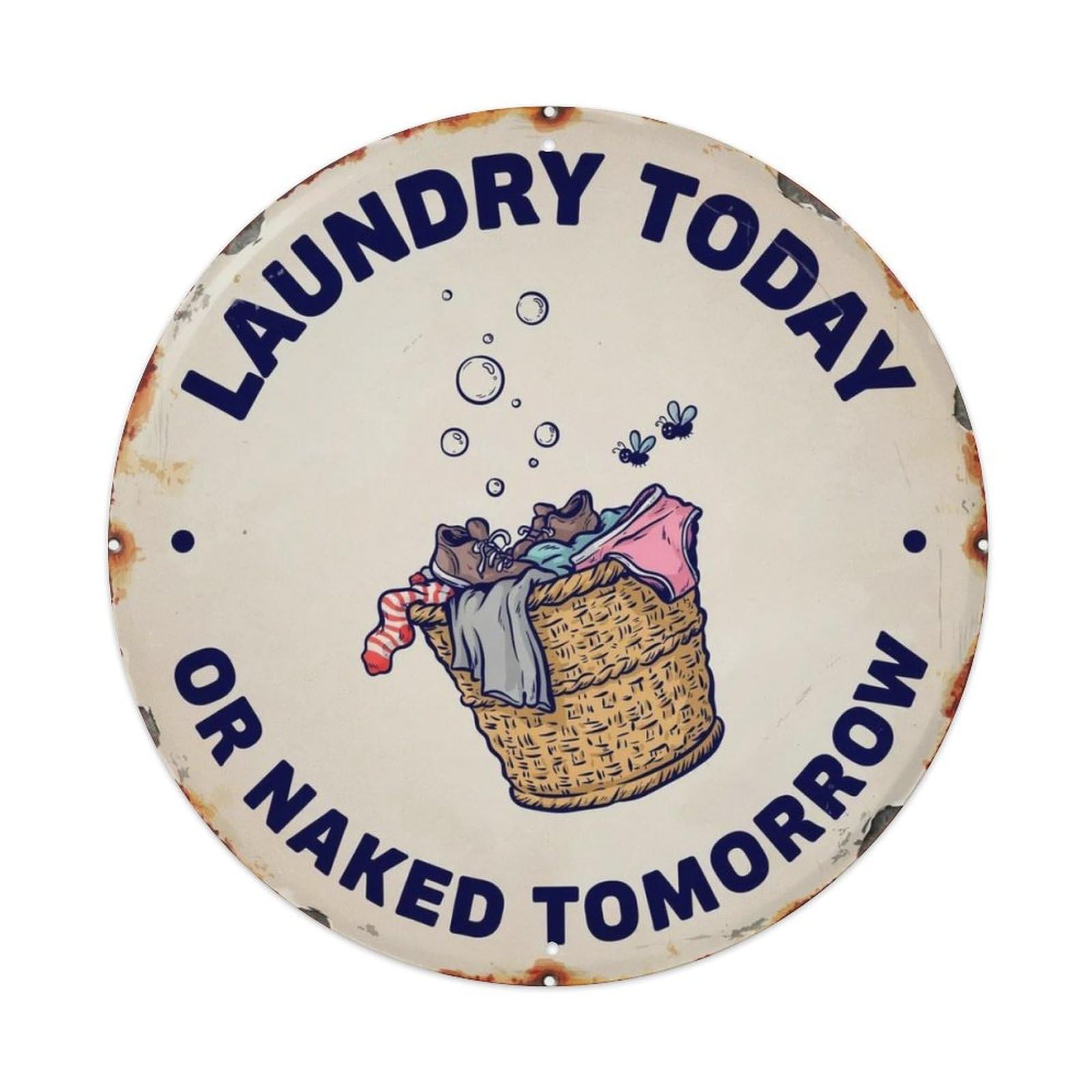 Laundry Today Retro Laundry Metal Tin Sign Plaque