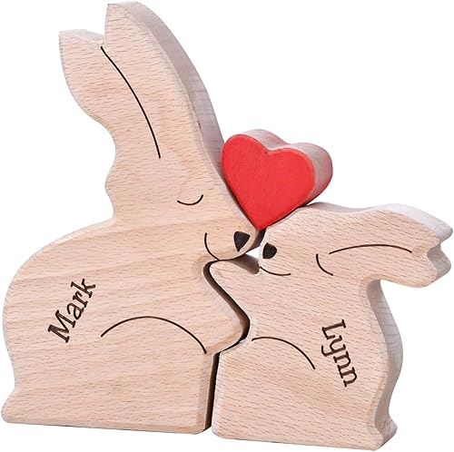 Rompecabezas de madera personalizado con nombre de familia, esculturas de madera de Navidad, regalo personalizado para mamá, decoración del hogar,