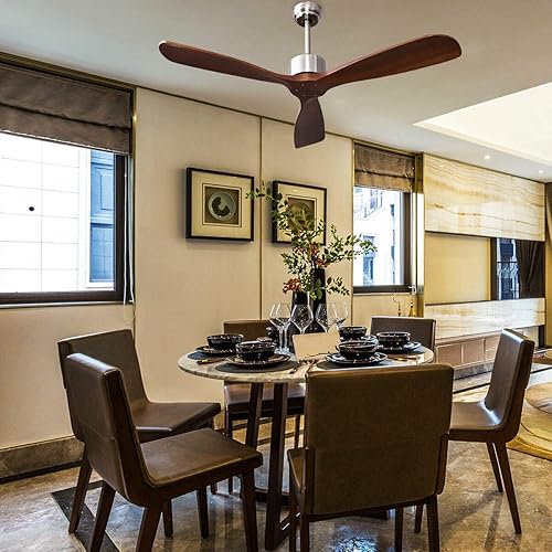 Miniatura 2 de Tangkula Ventilador de techo de 52 pulgadas, ventilador de techo para interiores y exteriores, sin luz, con control remoto, motor reversible