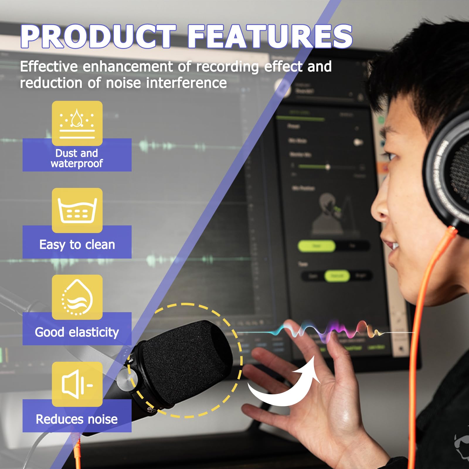 Amazon | Shure SM7B SM7dB対応マイクポップフィルターフォームカバー