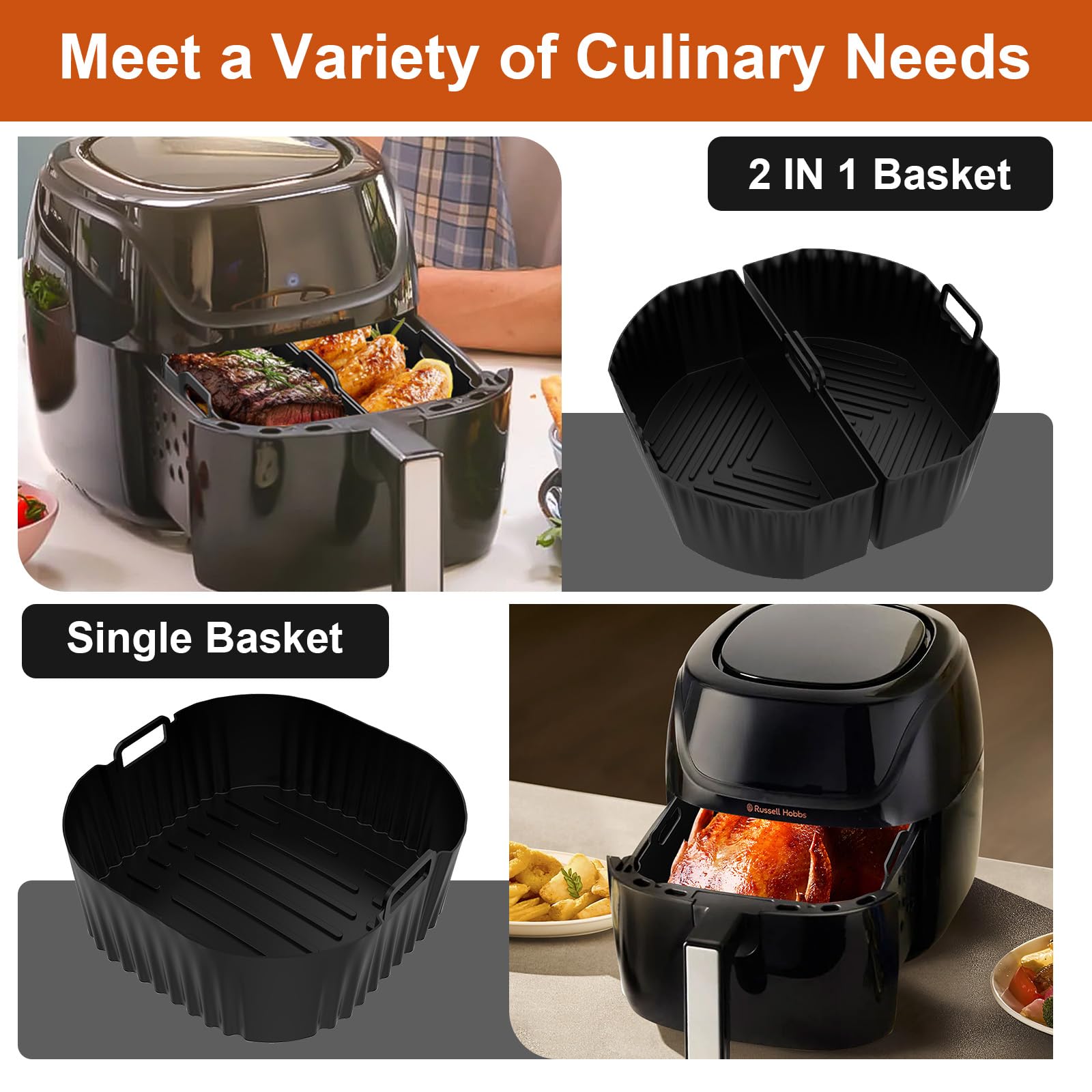 Cosori TurboBlaze - Stampo in silicone per friggitrice ad aria calda, accessorio per friggitrice ad aria calda 5,5 L/6,2 L/6,4 L, Philips XXL 8,3 L/2000 Serie 6,2 L NA230, Russell Hobbs 8 L/8,3 L