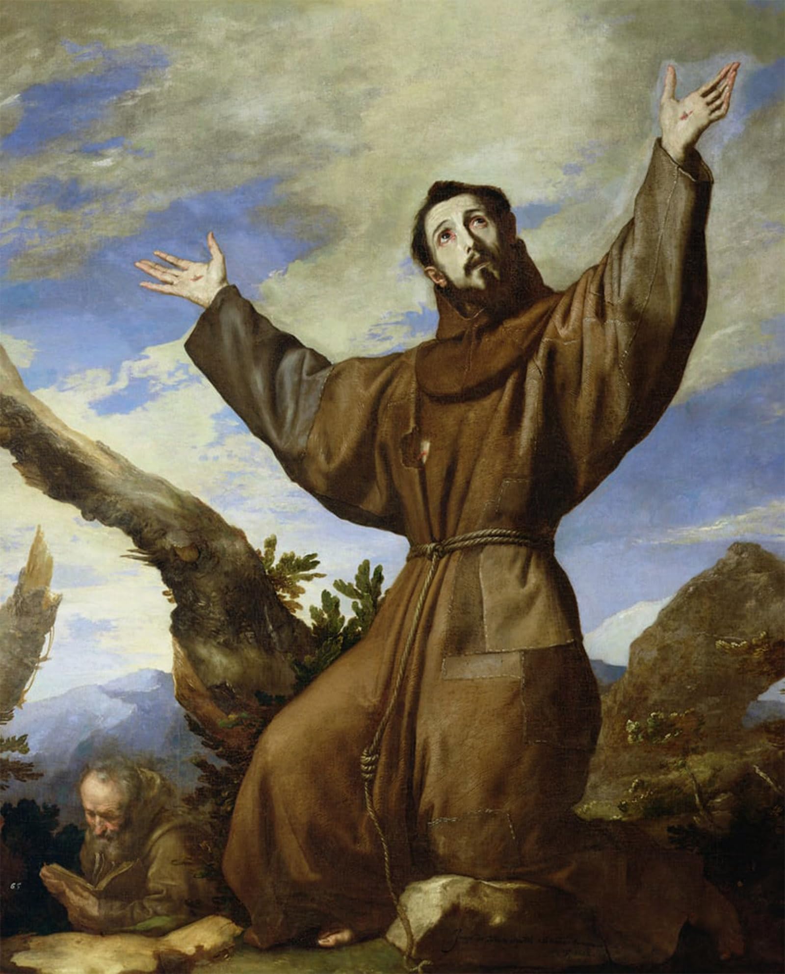 Artxlxxbn No Frame Famous Print Painting Colorful Art Print St Of Assisi By Jusepe De Ribera Canvas Art Decorations For Home Decor 60X90cm