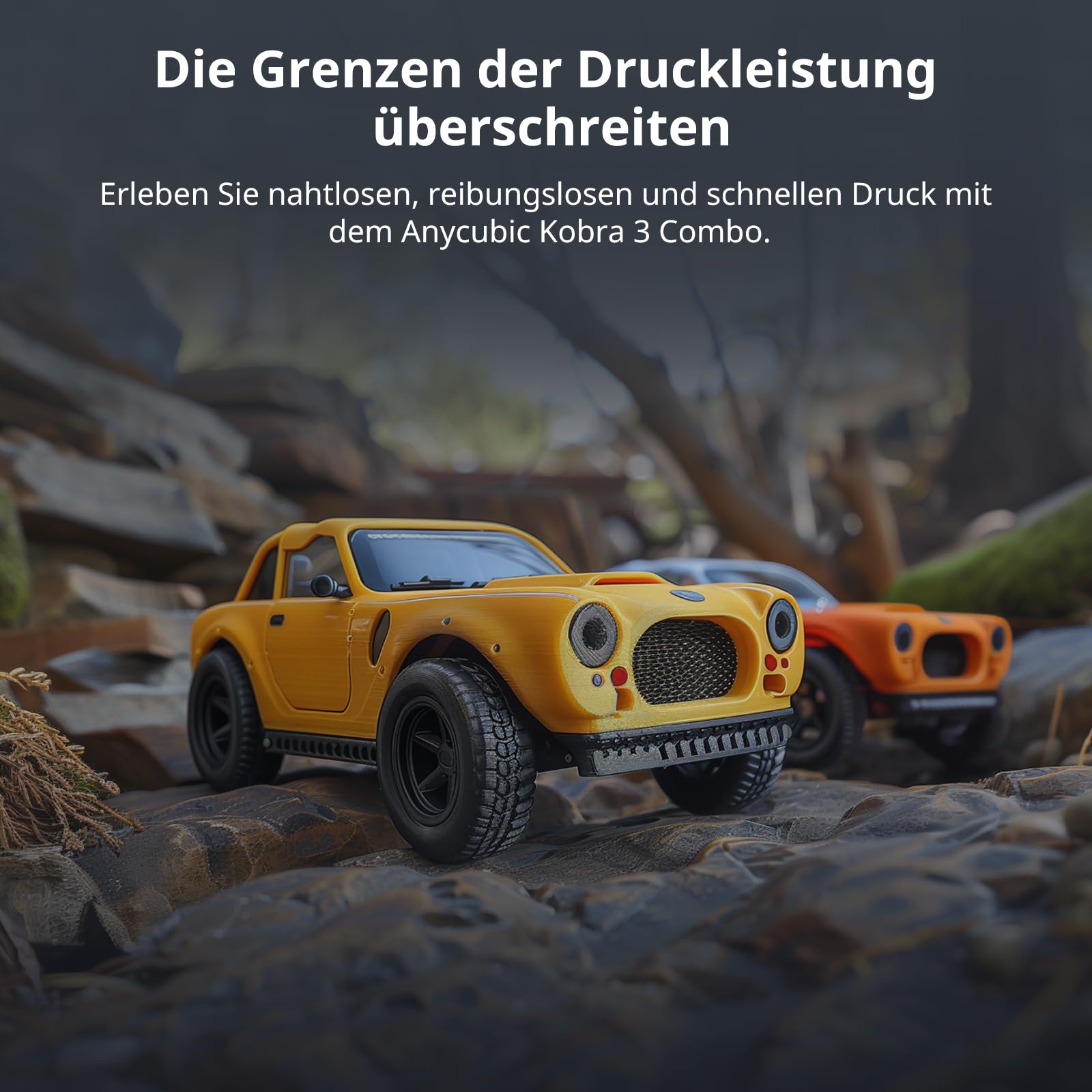 Anycubic Kobra 3 Combo 3D Drucker Mehrfarbig, Druck in 4 Farben, 600mm/s hohe Geschwindigkeit, Trocknung Filament während des Drucks, Auto Nivellierung 3D Printer Druckgröße 250 * 250 * 260mm