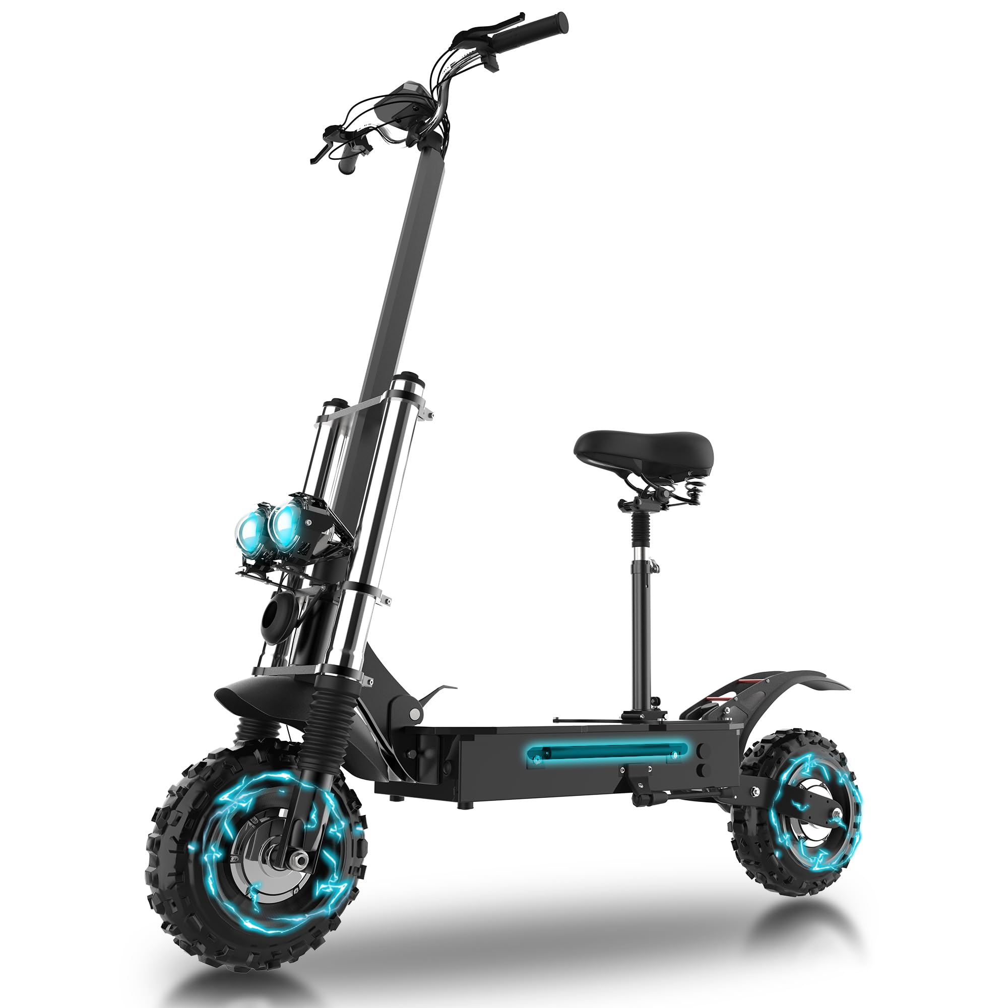 X60 E Scooter for Adults 50 MPH Max Speed 50 Miles Long Range 11 Inch Off-Road Tire 400
