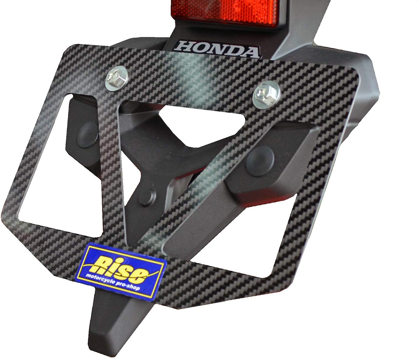 Rise 綾織りドライカーボンナンバーフレームＬ 126cc以上 二輪ナンバープレートホルダー