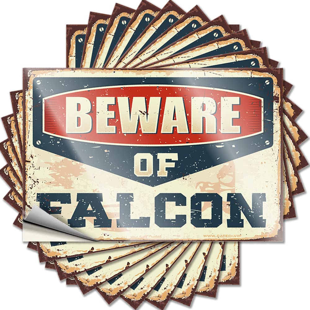 Funny Sticker Beware of Falcon Funny Sticker 10 Pcs Car Stickers Decal Stickers for Cars(12X18CM)