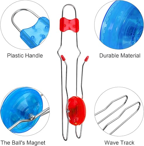 Vista 10 de Sumind 6 piezas de ruedas giratorias magnéticas retro, juguete de Navidad iluminado, rieles giroscópicos, Twirler, clásico, vintage, truco, Yoyo